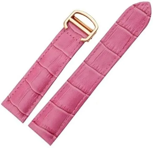 For Cartier Tank Solo Fashion Bracelet(Rose red-gold,20mm) Leather Watch enamel eventually Strap 