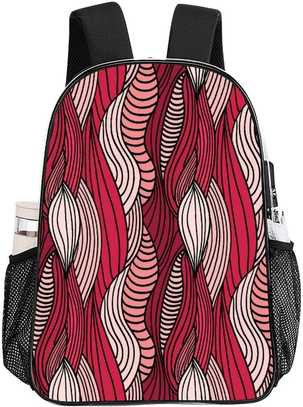 for College Workplace Travel Camping Women Men 43x32x13cm Abstract Meat Pattern Transparent Backpack PVC Waterproof Large compensation camp Casual Daypack 