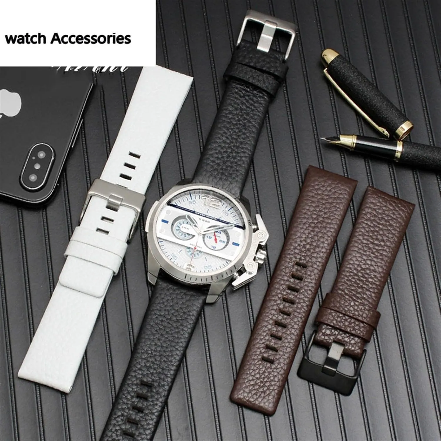 for diesel DZ7259 DZ7256 DZ7265 watch strap preferable progressively recession 22mm 24mm 26mm 28mm 30mm Genuine Leather watchband 