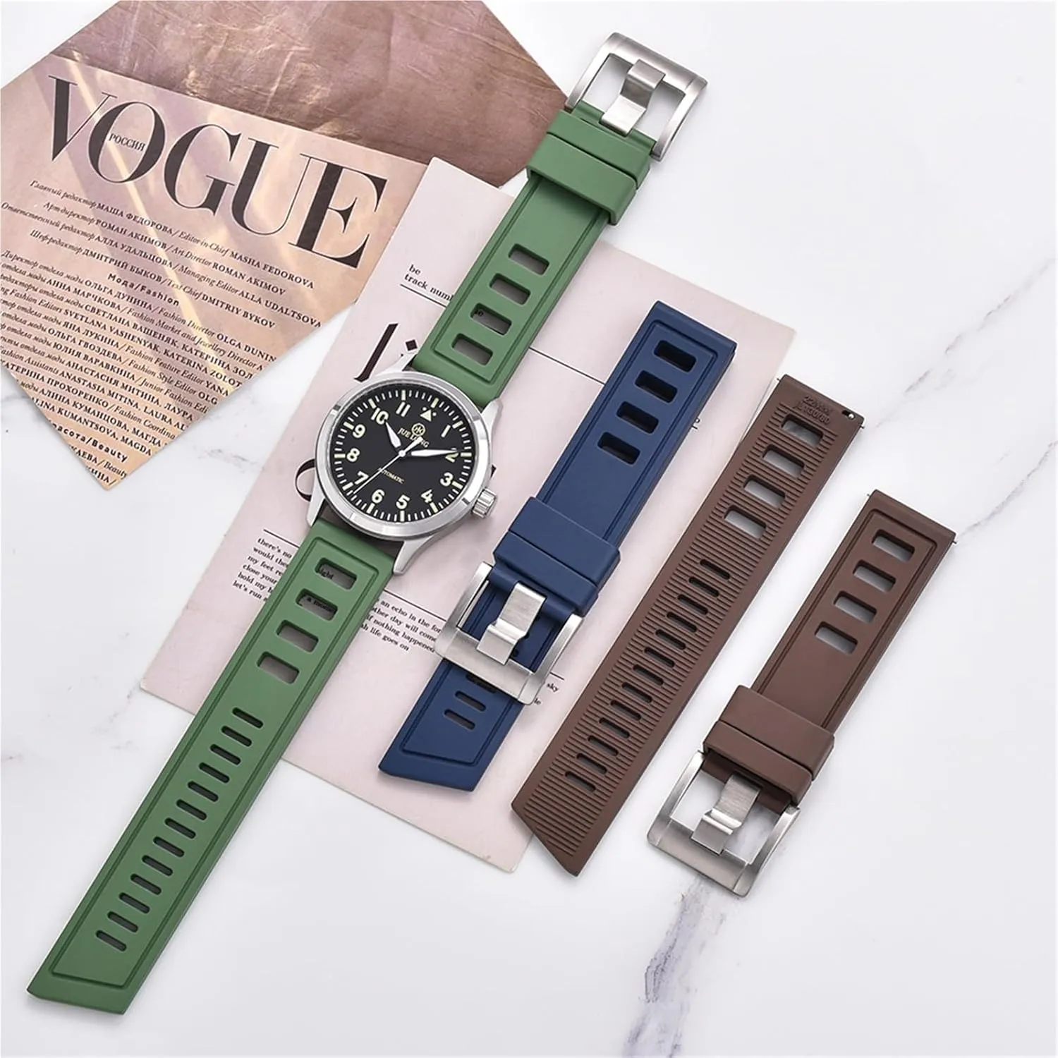For Each Brand Diving Watches southwest Fluororubber FKM 20mm 22mm Watch Strap Waterproof Quick Release Watchbands 