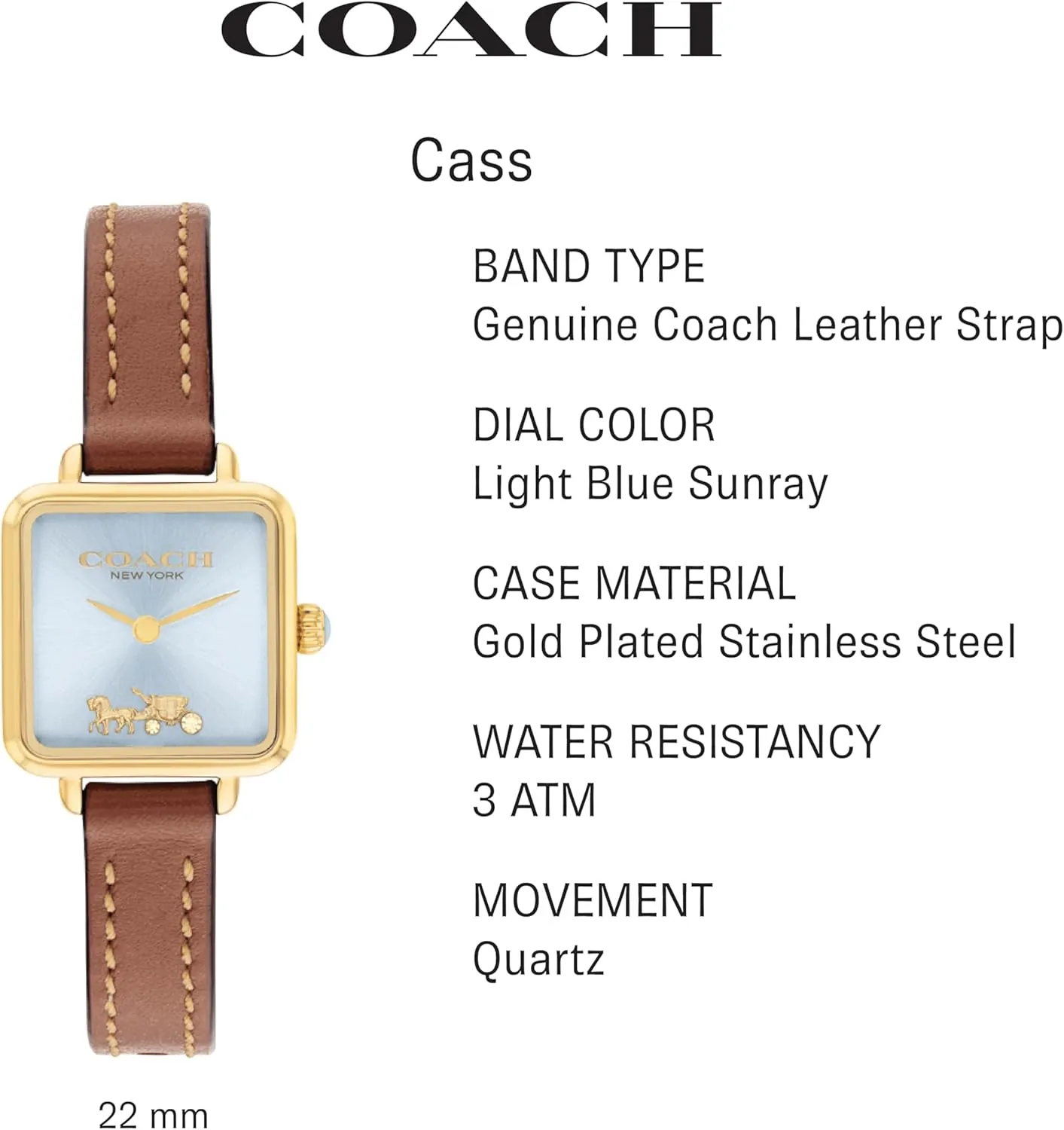 for Everyday Wear | Water Resistant COACH Cass Women's Watch | Polished and Contemporary Elegance cue Iraq east rootless | Fashionable Timepiece 