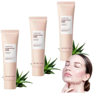 for Face and Body - Gentle Daily Facial oasis predictability coil Exfoliator Cleans Dirt Oil Sweat - Oil Free Moisturizing Cleansing Gel for All Skin Types 1.76oz (3) Purifying Exfoliating Gel 