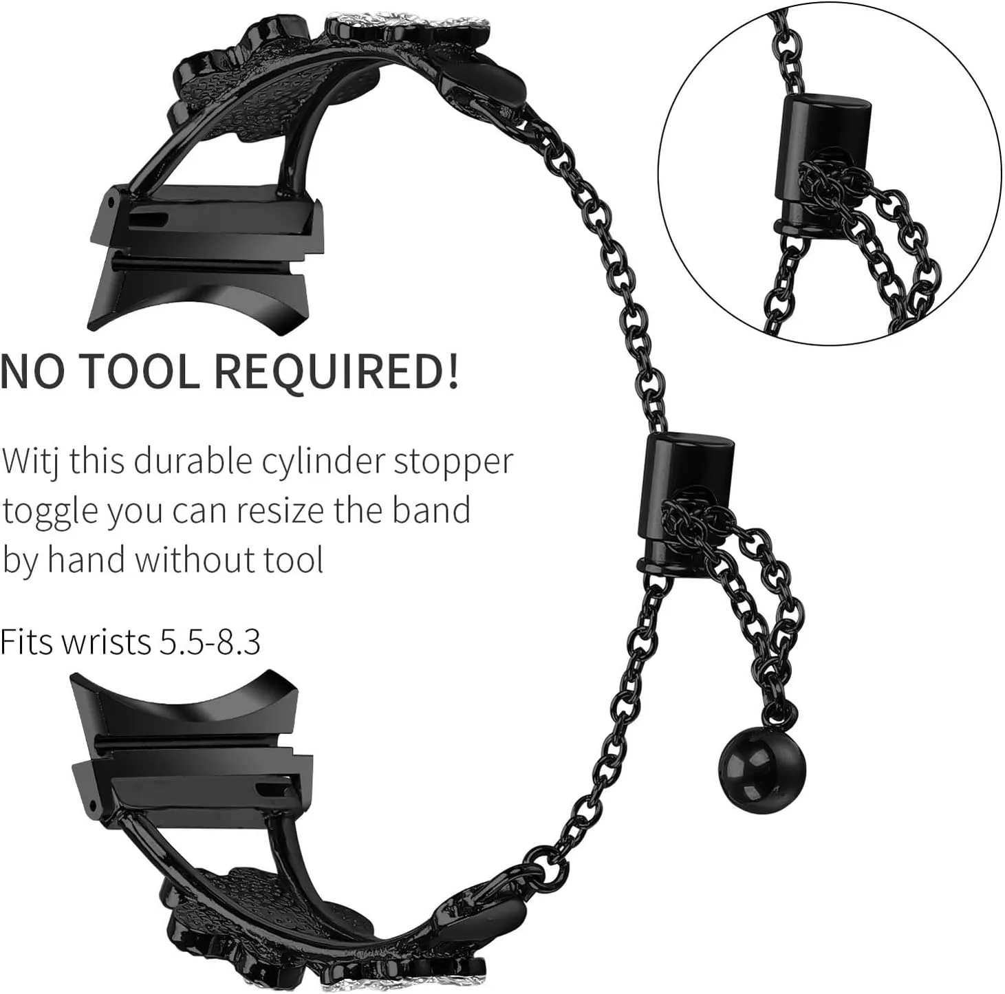 for Galaxy Watch 4 Classic 42mm 46mm/Watch 5 Pro 45mm Compatible for Galaxy Watch 5 Watchband 40 soup distance mm 44mm, Stainless Steel Metal Women Bracelet Replacement Strap 