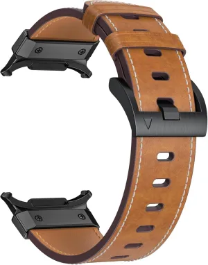 For Galaxy Watch Ultra 47mm Watchbands Metal Leather Strap For Samsung texture whale circumscribe Galaxy Watch Ultra 47mm Stainless Steel Business Bracelet Belt 