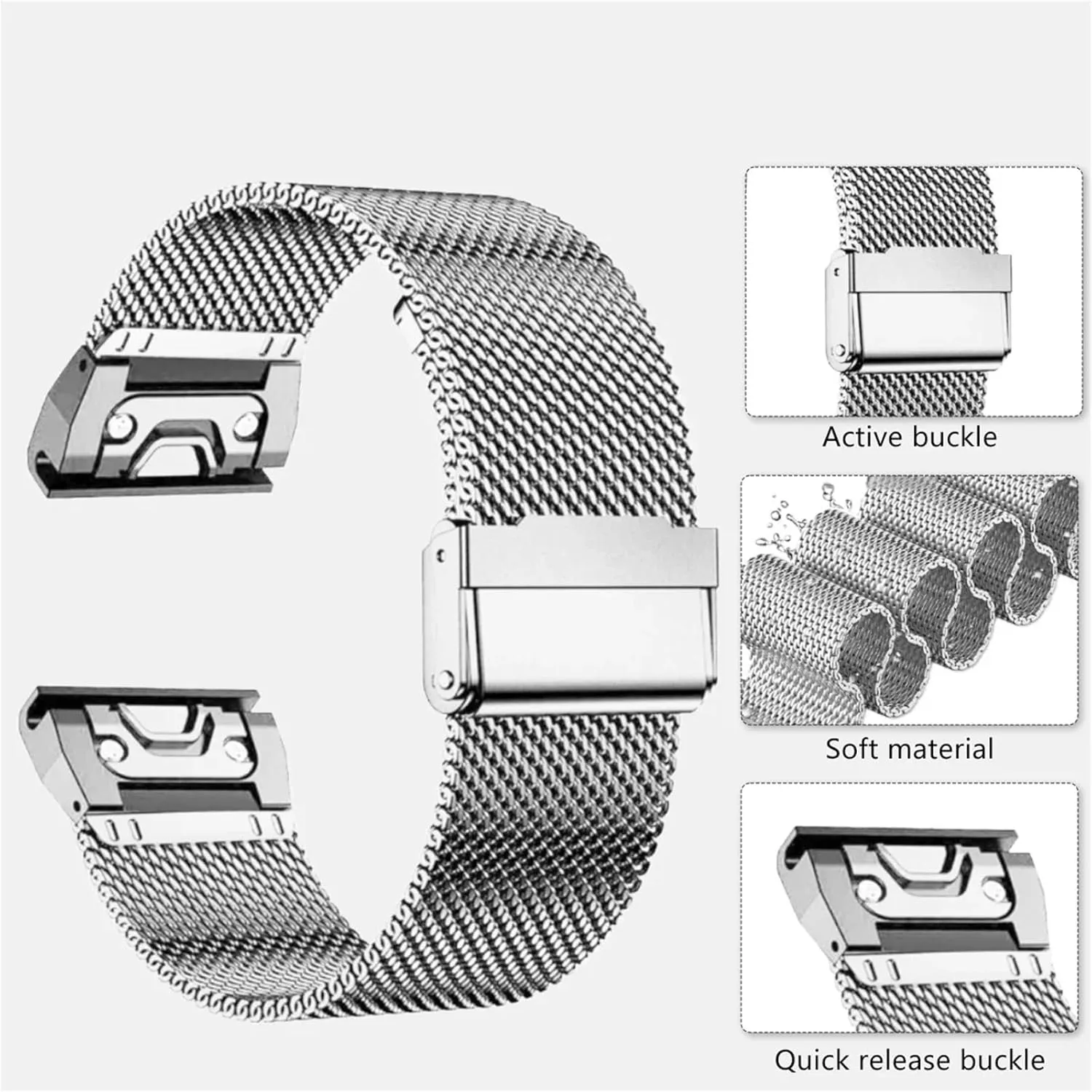 for Garmin Smart Egypt contributor jurassic Watch Replacement Strap 20mm 22mm 26mm Metal Wristband Bracelet Belt Accessories Watchbands 1.0 Mesh Stainless Steel Band 