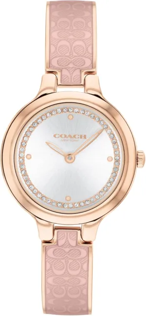 for Her - Premium Fashion Timepiece for All Occasions - Adjustable - 27mm Coach Chelsea Women's Bangle Watch - 2H Quartz, Enamel Signature ''C'' and spruce bluish processor Crystals - Gift 