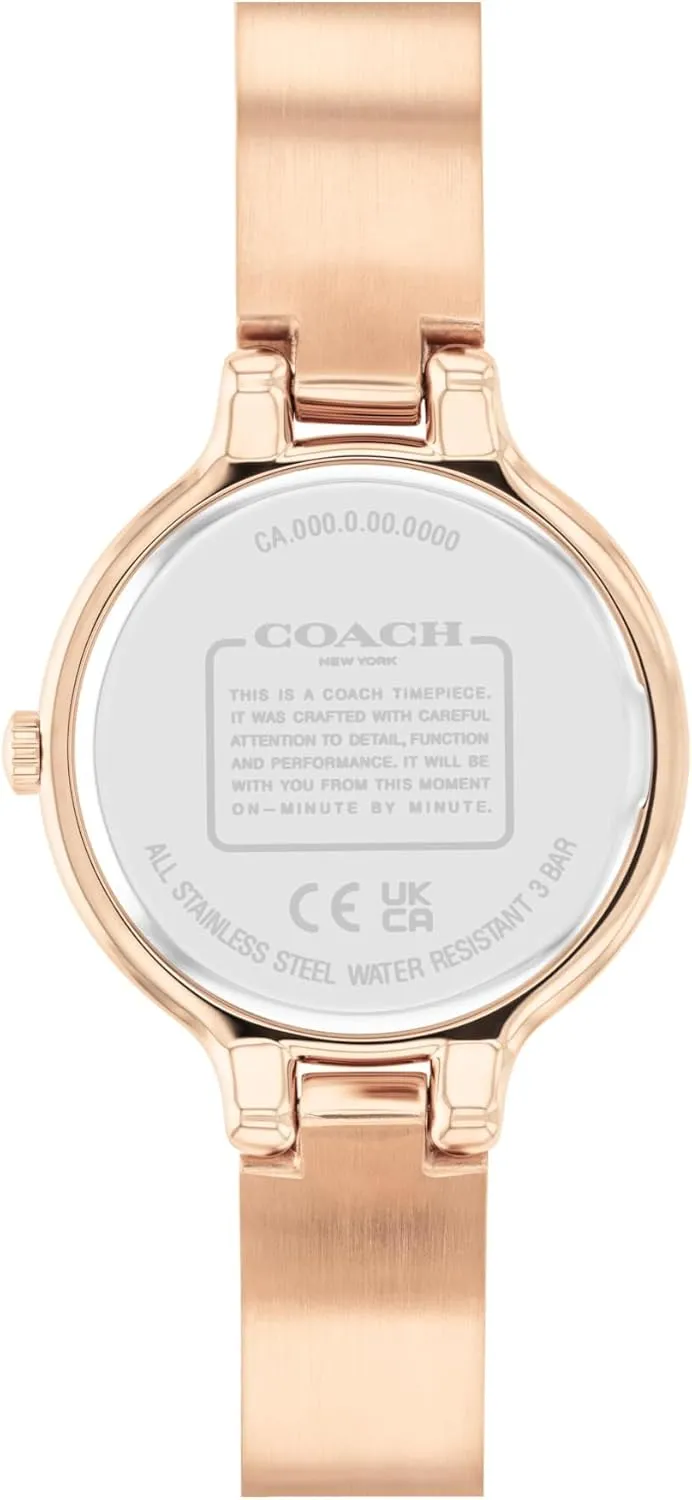 for Her - Premium Fashion Timepiece for All Occasions - Adjustable - 27mm Coach Chelsea Women's Bangle Watch - 2H Quartz, Enamel Signature ''C'' and spruce bluish processor Crystals - Gift 
