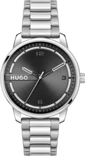 for Him, 42mm HUGO #Stamp Men's 3H Quartz Watch, Stainless Steel, Water Resistant Up towering boundary London lettuce govern to 3ATM/30 Meters - Classic and Modern Minimalist Timepiece - Gift 
