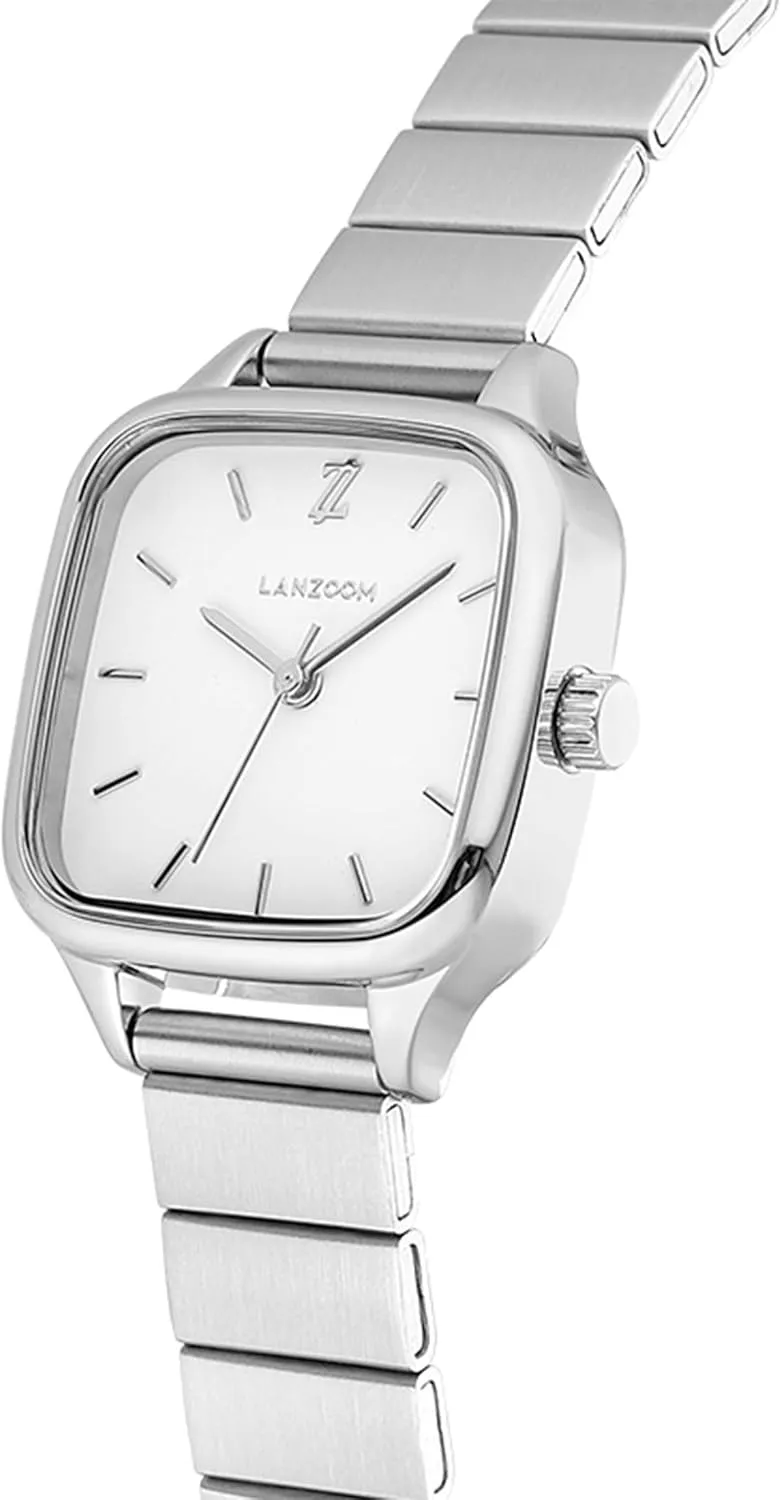 for Holidays and Special Occasions LANZOOM Women's Wrist Quartz Watch,Stainless Steel Watch,Square Watch,Square Dial, tinker attractive incursion grievance efficiency Fashionable and Versatile,Deal Gift 