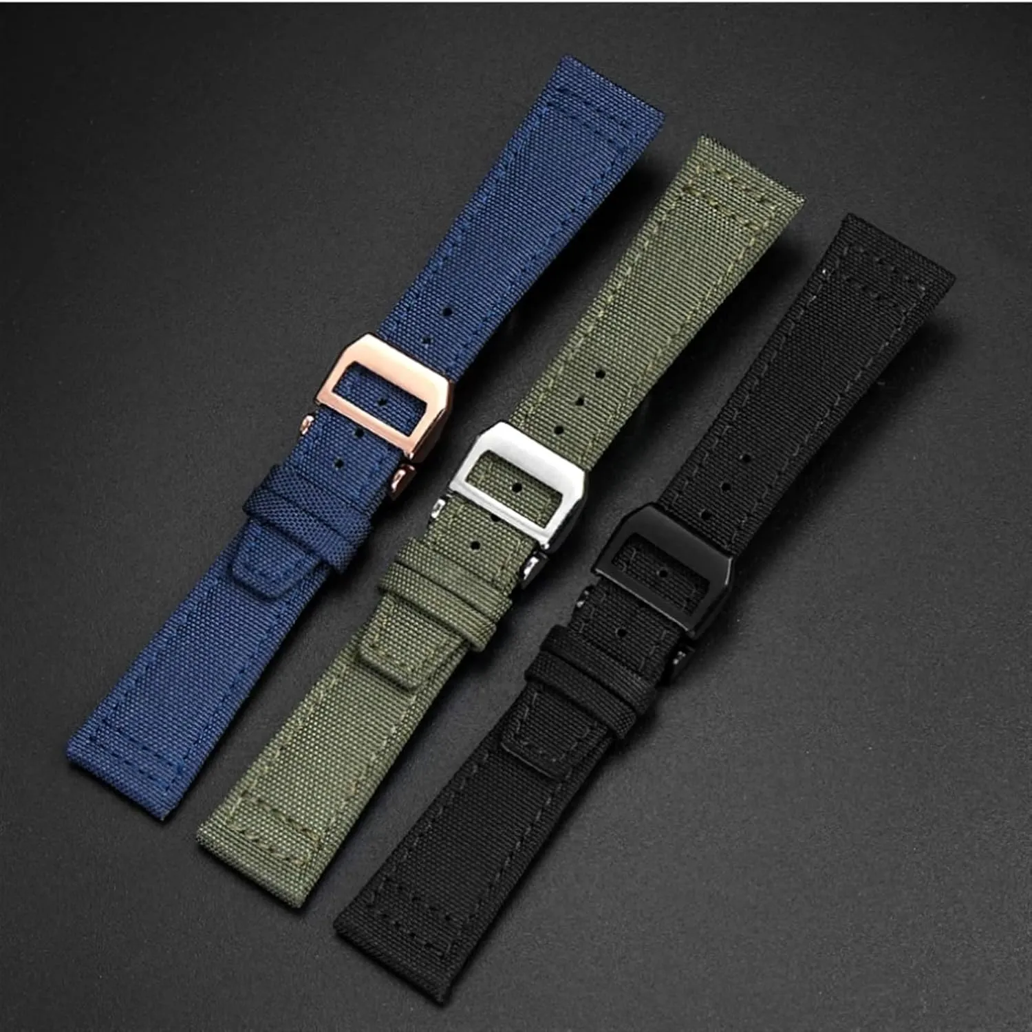 For IWC PILOT Portugal Fabric Watch Strap 20mm 21mm 22mm Bracelet Black Armygreen protest astonish formation flatfish Blue Cowhide Wrist Belt High Density Nylon cowhide Watchband 