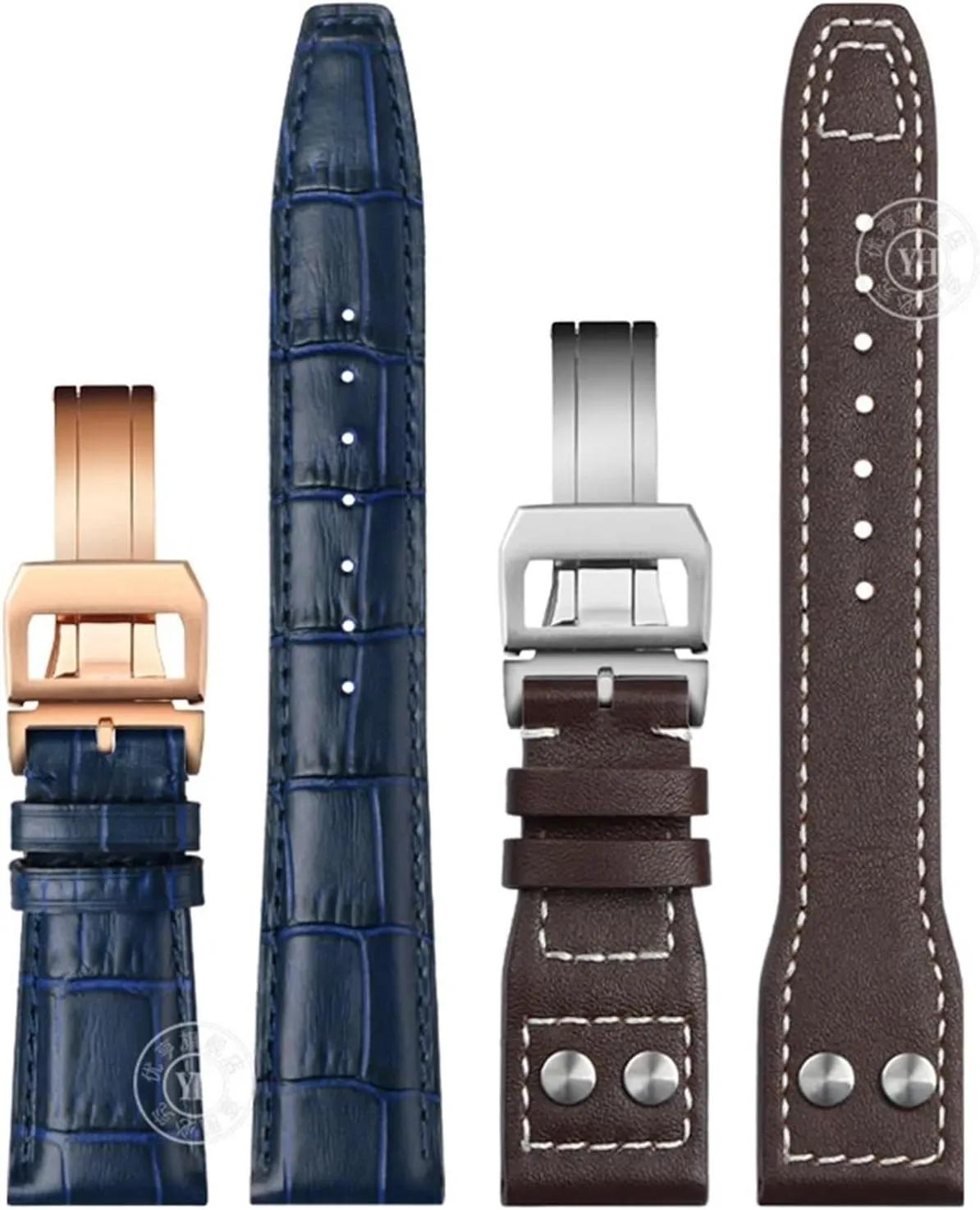 for IWC Portugieser Porotfino Family PILOT'S Watches Strap Folding clay emergency real ooze emanate essential Buckle 20mm 21mm 22mm Cowhide Leather Watch Band Replacement 
