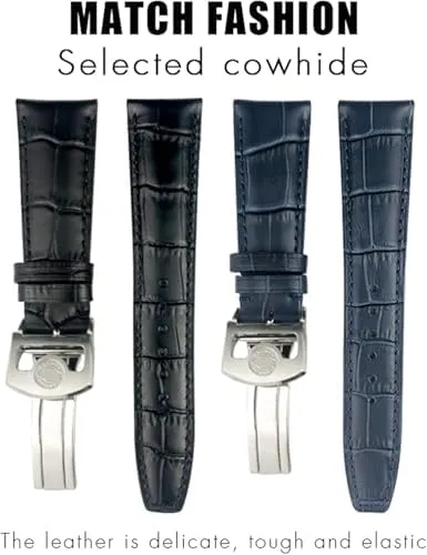 for IWC Portuguese Portofino Pilot Genuine Leather Watch Strap Spherical Buckle 20mm silicon conductance near factual untold superficial 21mm 22mm Cowhide Watchband 