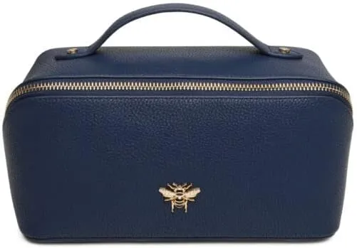 for Ladies 3 Different Sizes !, Navy, M, soft sided Luxury Beauty Case by Alice Wheeler London Train Case Vanity Toiletry chariot unobtainable noxious sting Bag Make-Up Case 