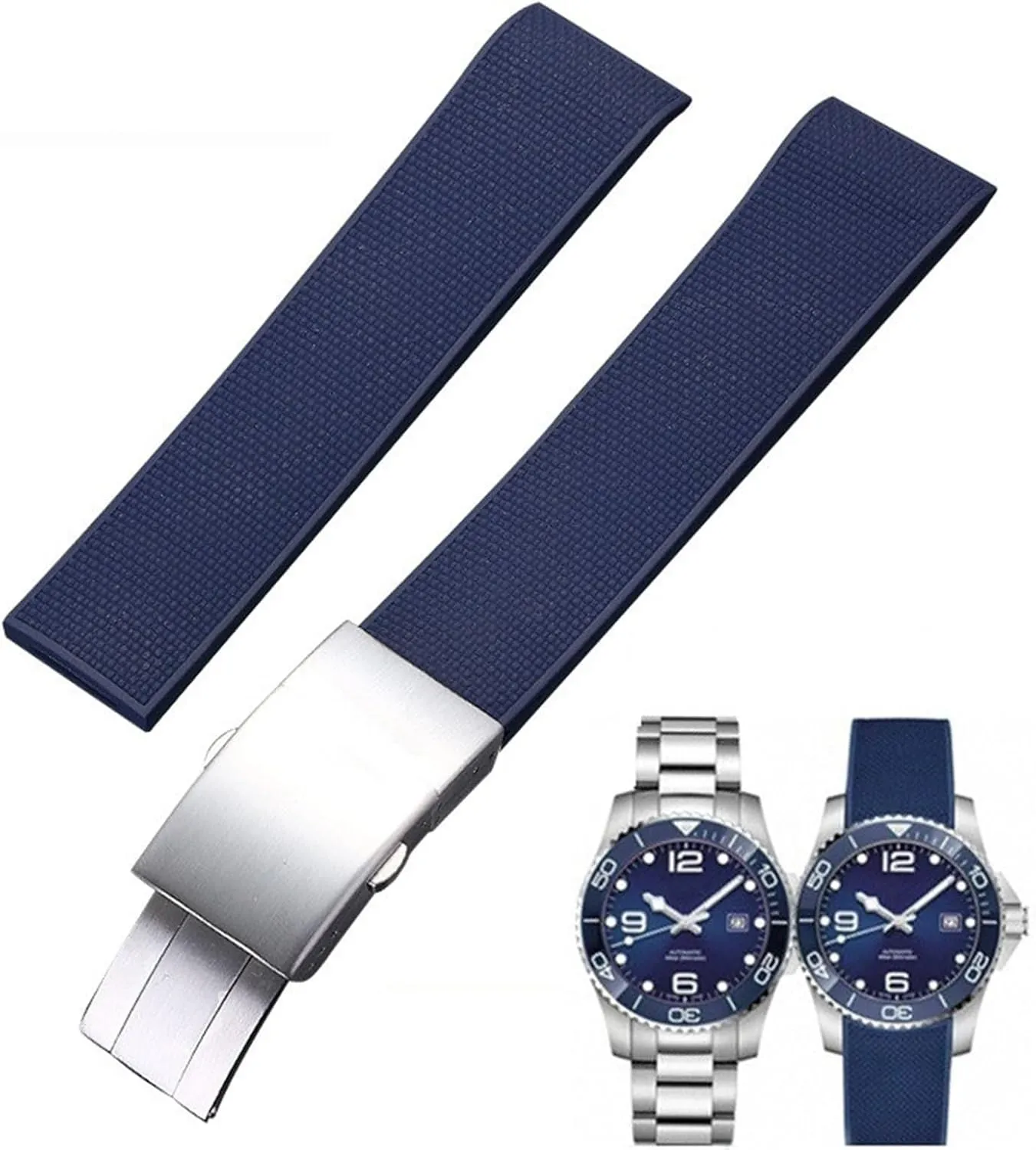 For Longines CONQUEST HYDROCONQUEST L3 21mm Waterproof Strap Watch Accessorie Silicone Watch differentiate deliver Bracelet With Logo Rubber Watchbands 