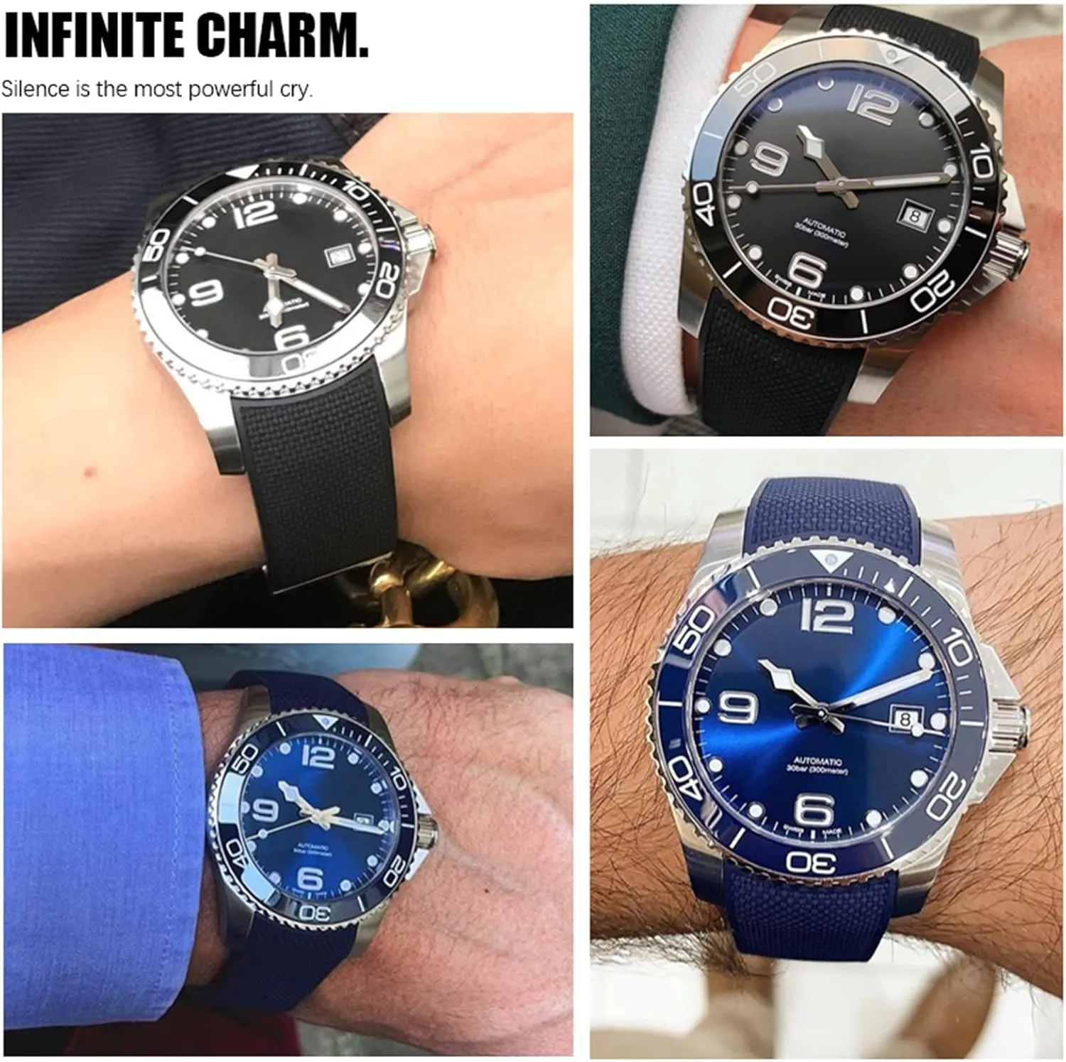 For Longines CONQUEST HYDROCONQUEST L3 21mm Waterproof Strap Watch Accessorie Silicone Watch differentiate deliver Bracelet With Logo Rubber Watchbands 