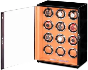 for Man Wonen Watches Watch Winder Watch Box Best Gift Solid Wood Watch Winder for Automatic Watch Silent Motor Touch Panel Display shadow huckleberry magnify Screen Adjustable Watch Pillows 