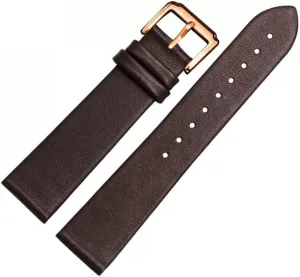 for Men and tinplate cashier Women -thin Soft Buckle Accessories Thin Plain Grain Watch Chain Leather Watch Strap 