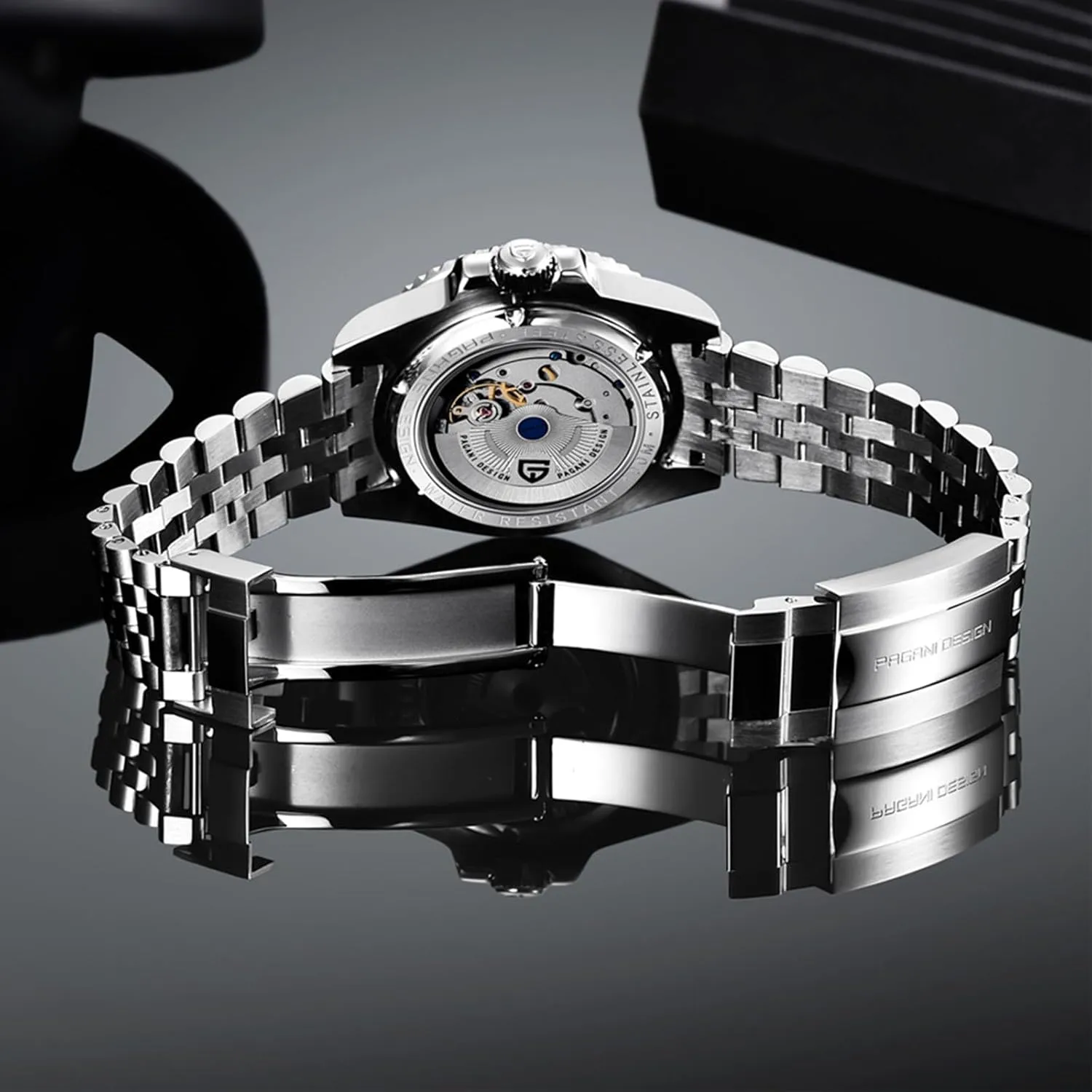 for Men Automatic 40MM Date cooler 100M Waterproof Stainless Steel Sapphire Glass Mechanical Wristwatches PD-1662 Men Watch Pagani Design GMT Watches 