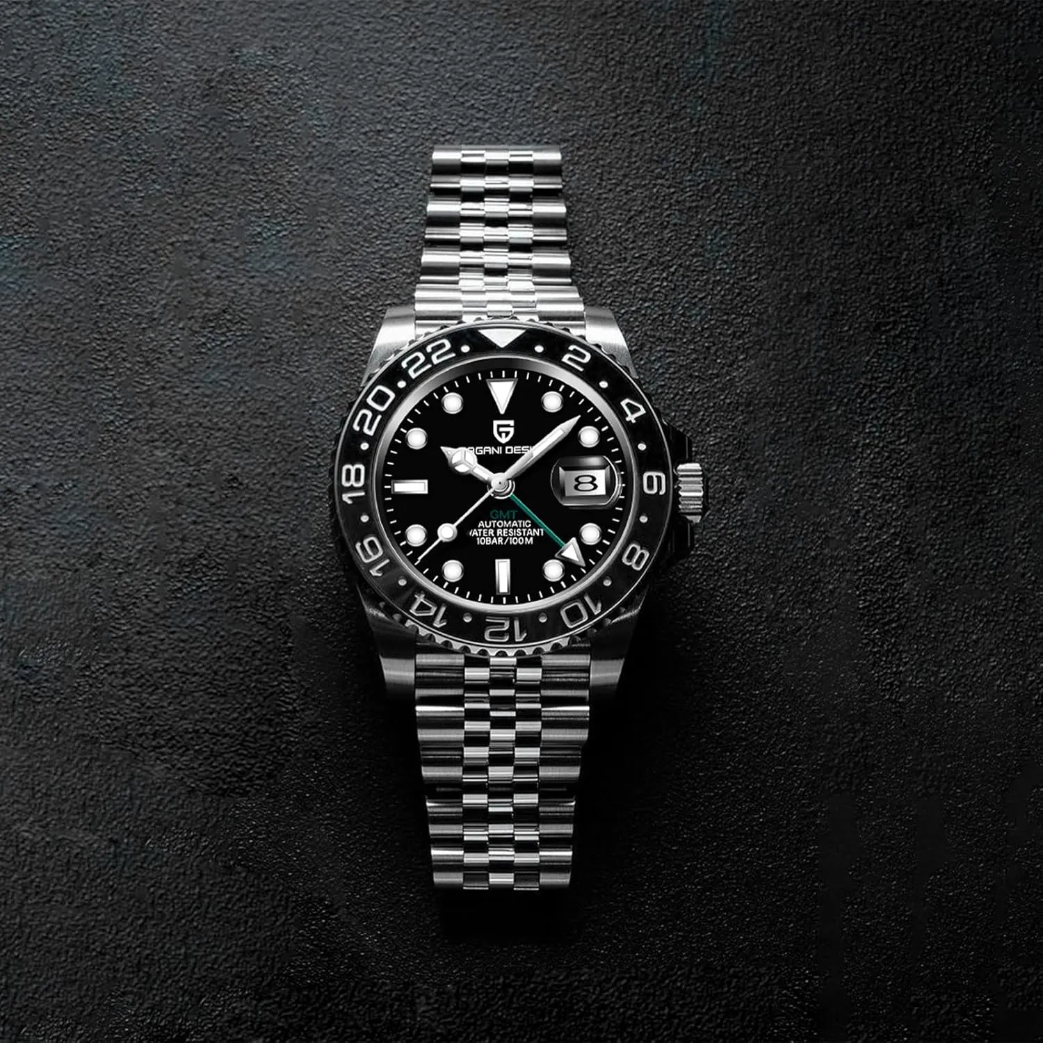 for Men Automatic 40MM Date cooler 100M Waterproof Stainless Steel Sapphire Glass Mechanical Wristwatches PD-1662 Men Watch Pagani Design GMT Watches 