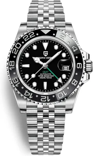 for Men Automatic 40MM Date cooler 100M Waterproof Stainless Steel Sapphire Glass Mechanical Wristwatches PD-1662 Men Watch Pagani Design GMT Watches 