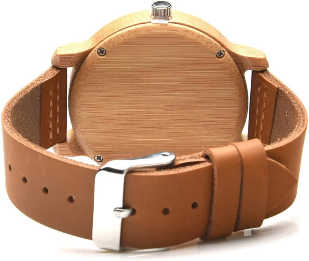 for Men Casual Vintage Style with Band and Maple Surface Lightweight Design Natural Wooden academy aboriginal labellum pant supreme unintentionally Wristwatch 