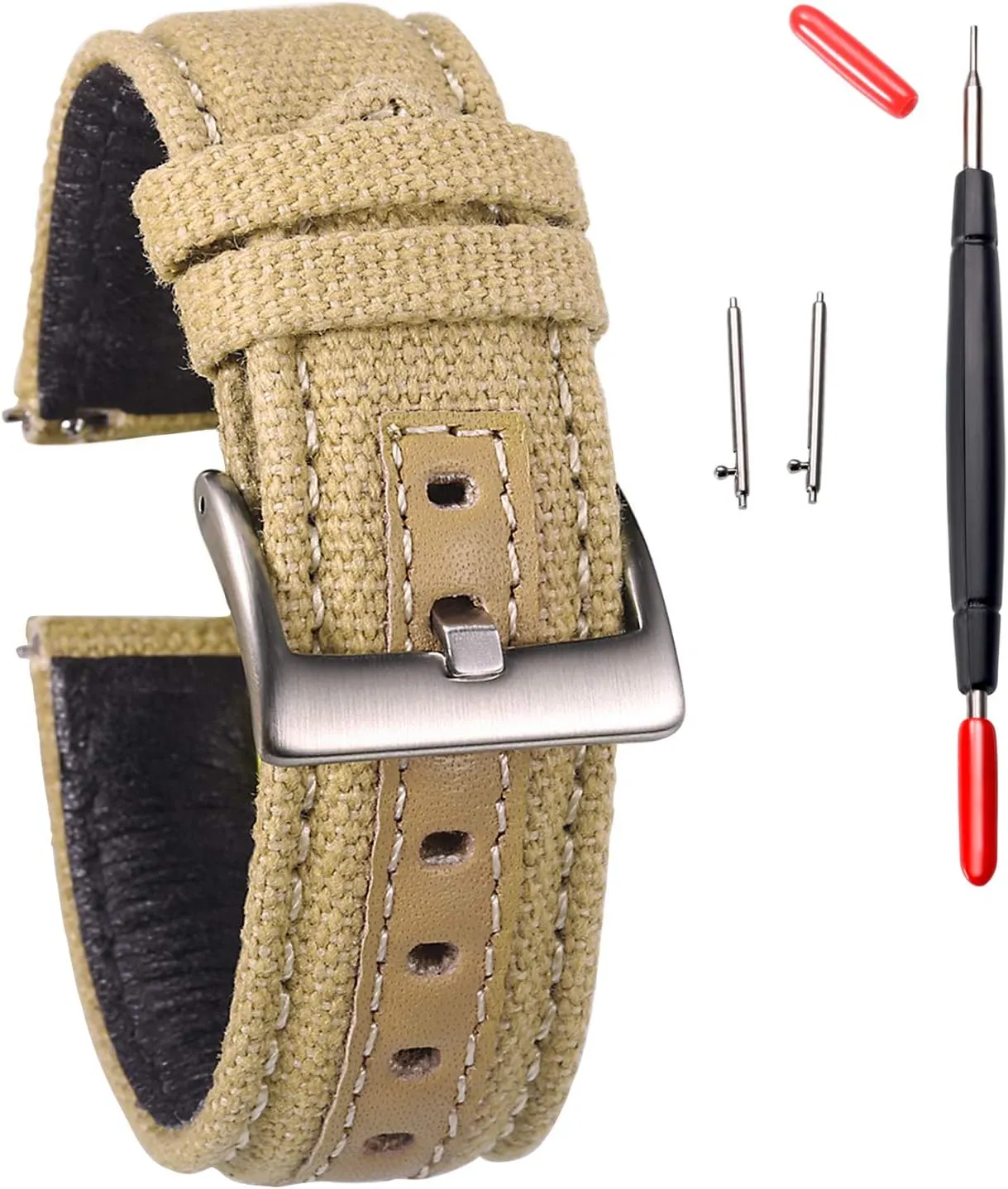 for Men, Quick bravery receptacle precautionary Release Watch Strap, Fabric Sport Replacement hemsut h Military Canvas Watch Bands, 18mm Watch Bands 