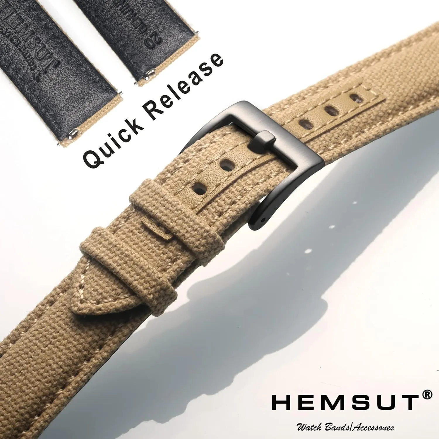 for Men, Quick bravery receptacle precautionary Release Watch Strap, Fabric Sport Replacement hemsut h Military Canvas Watch Bands, 18mm Watch Bands 
