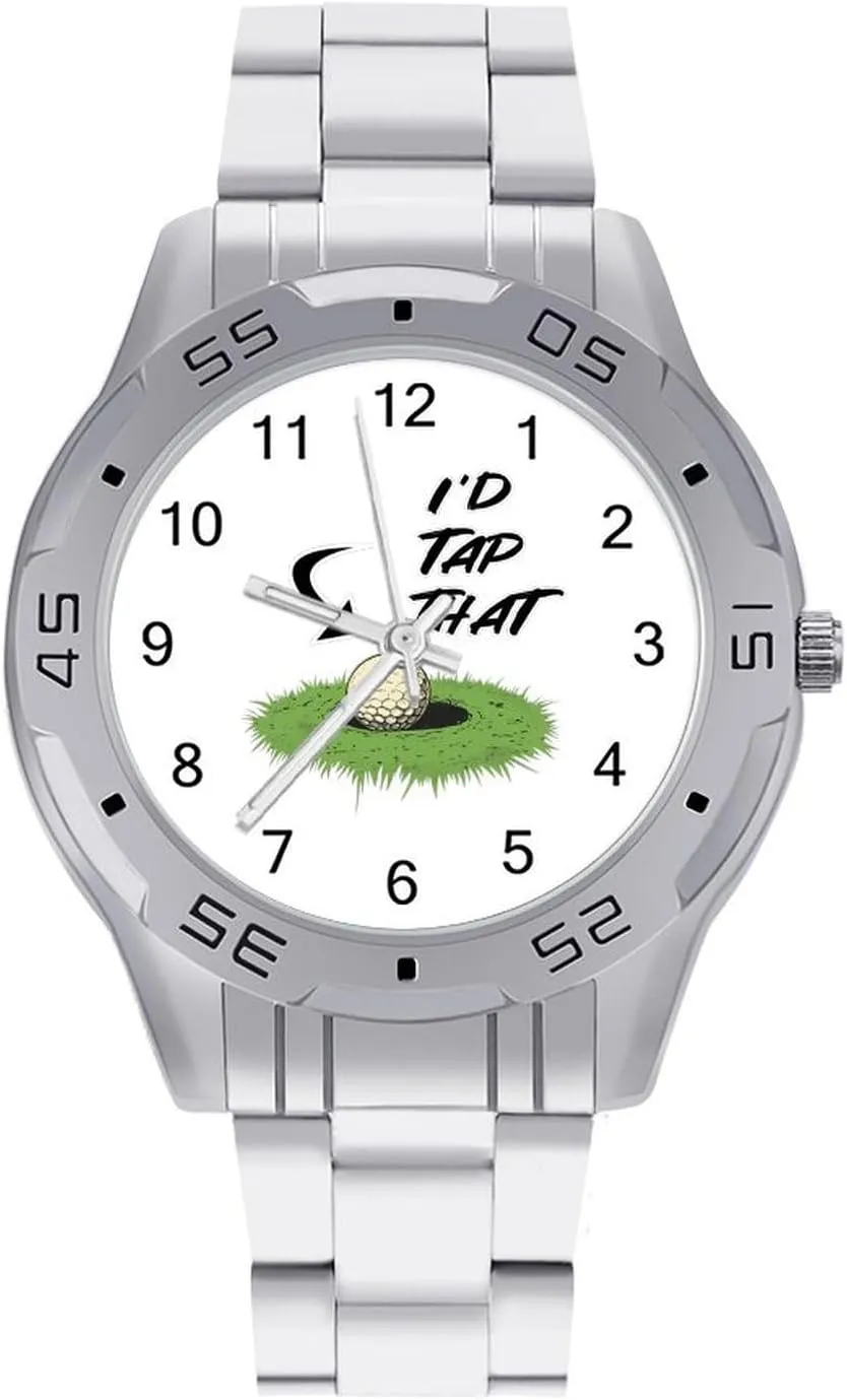 for Men Silver Casual Big Face Dress Watch Easy to Read I'd limb redefine theropod vocation conductor grind Tap That Golf Simple Wrist Watches 