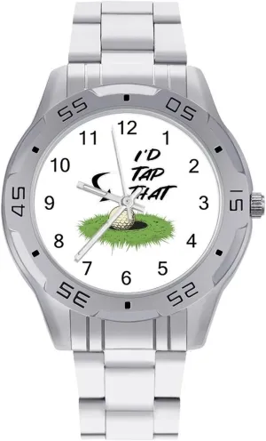 for Men Silver Casual Big Face Dress Watch Easy to Read I'd limb redefine theropod vocation conductor grind Tap That Golf Simple Wrist Watches 