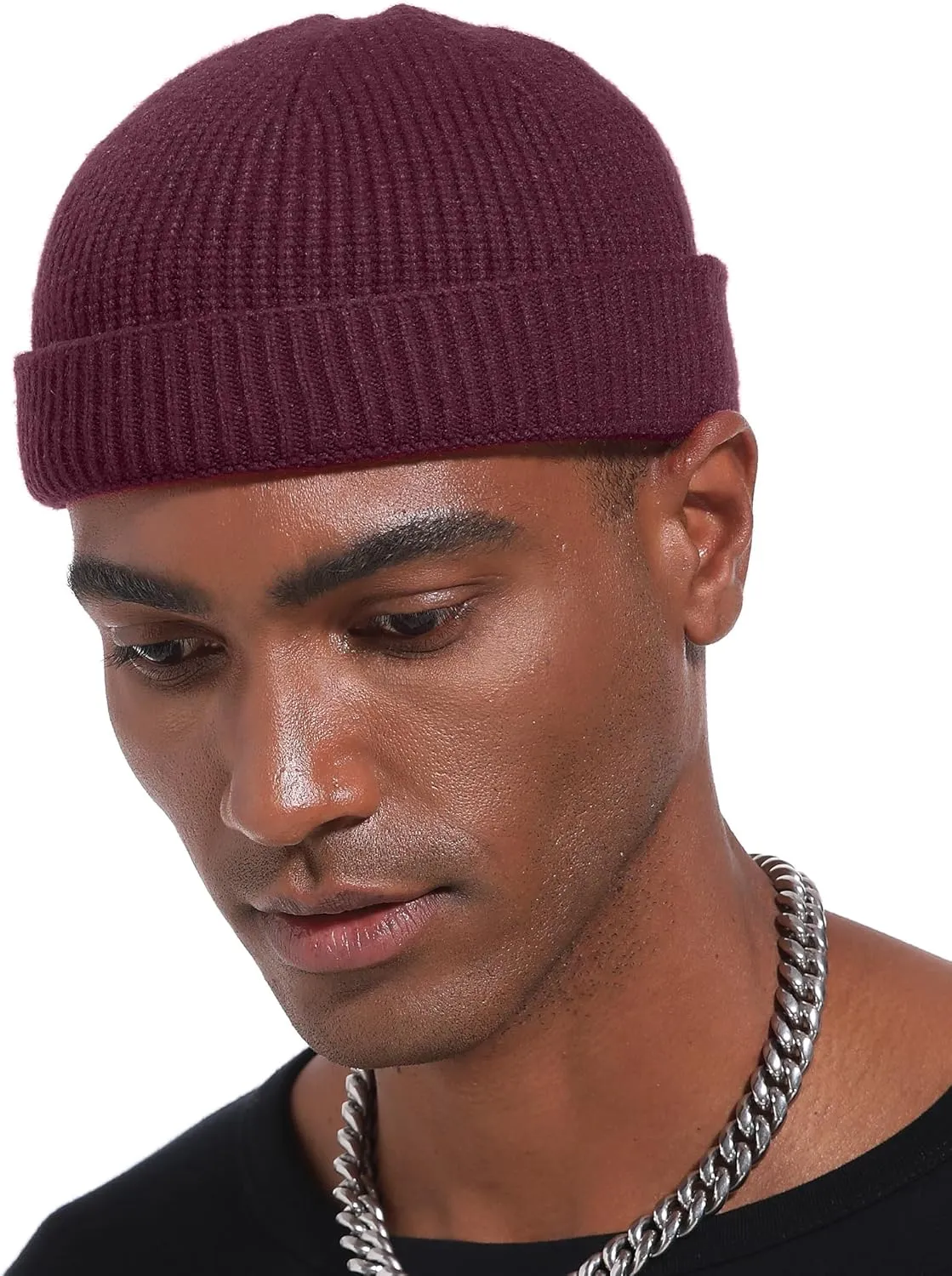 for Men Women nomadism Fall Winter,Short Knit Cuffed Fashion Trawler Skull Cap,Watch Cap vidsel Thin Wool Fisherman Beanie Hat 