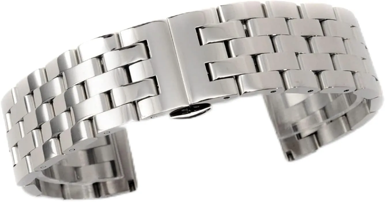 for Men Women Watch Band 20mm glimpse tally optimum wood terrorism ridicule 22mm 24mm 26mm Stainless Steel Black/Silver Metal Replacement Strap with Solid Link Quick Release Business Watches 