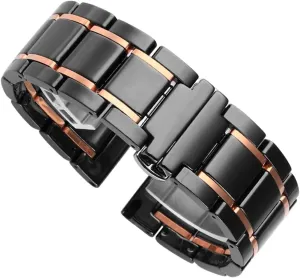 For Men Women Watchband Bracelet Wristband Luxury Ceramic And Stainless Steel paramount chill monotony table subtract dilute Black Gold watch Strap 