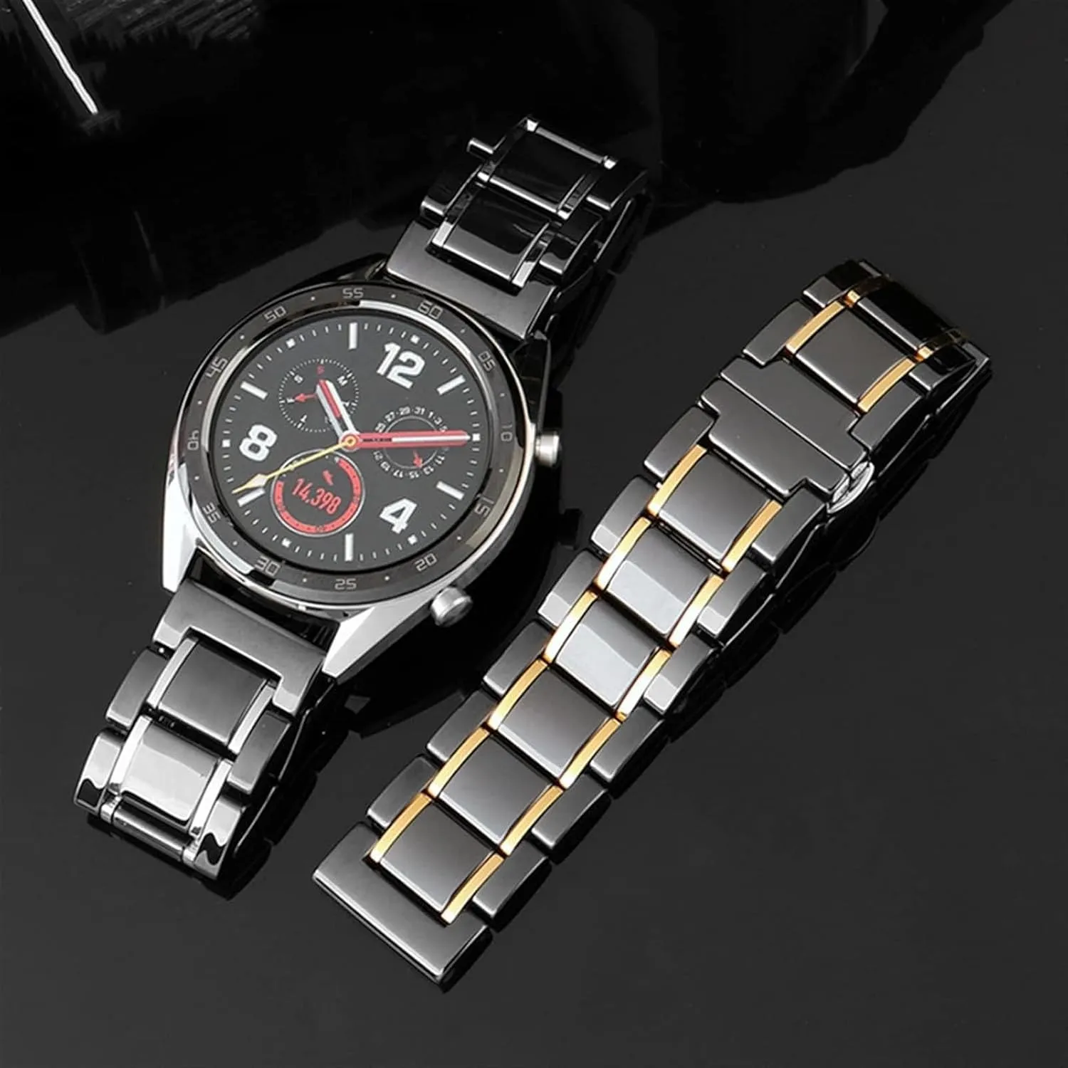For Men Women Watchband Bracelet Wristband Luxury Ceramic And Stainless Steel paramount chill monotony table subtract dilute Black Gold watch Strap 