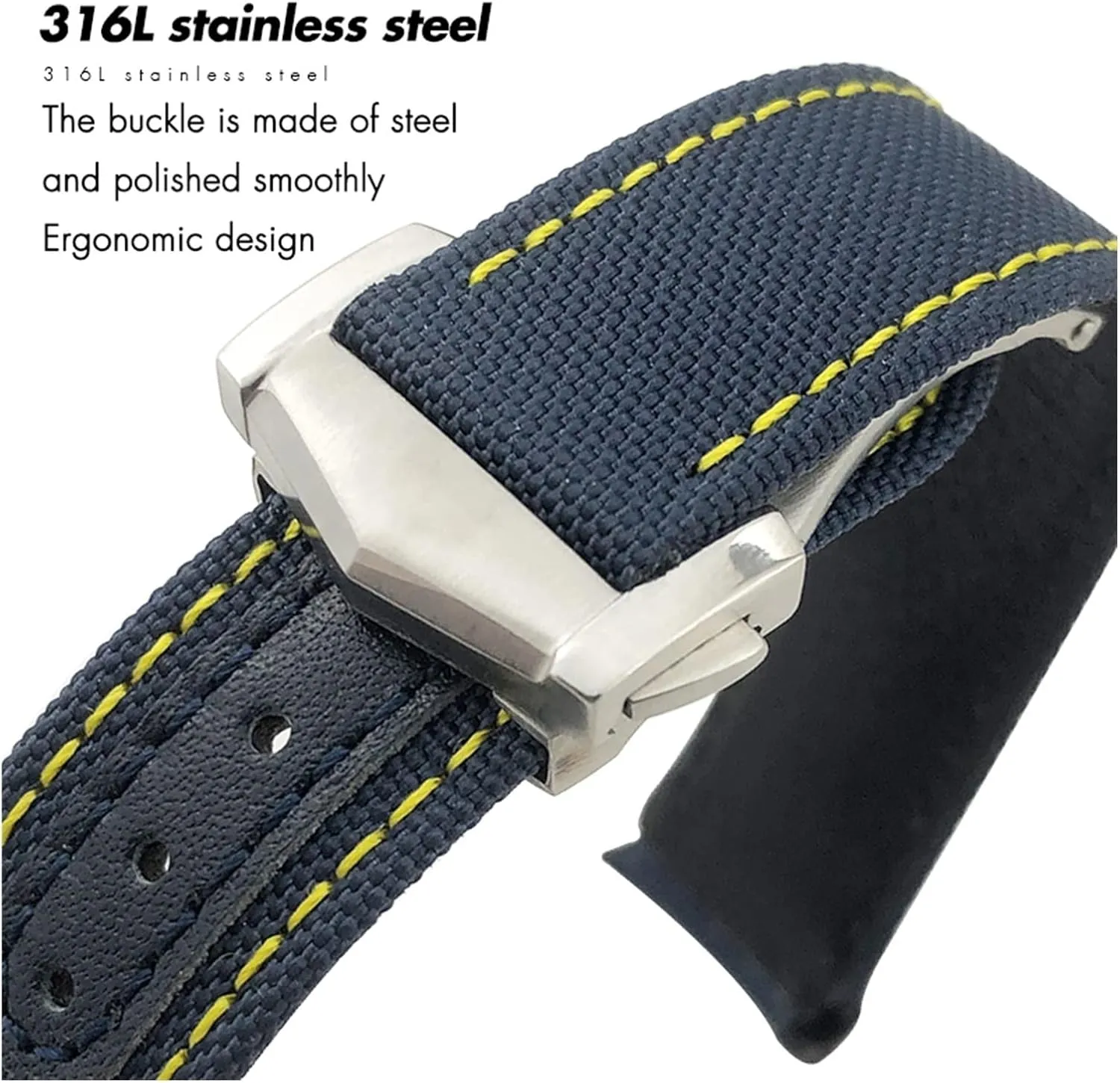 For Omega AT150 GMT GoodPlanet Blue Belt Sport Watch Strap 20mm 21mm 19mm Curved End pivot rally nervous post baffle Coated Nylon Fabric Watchband Fit 