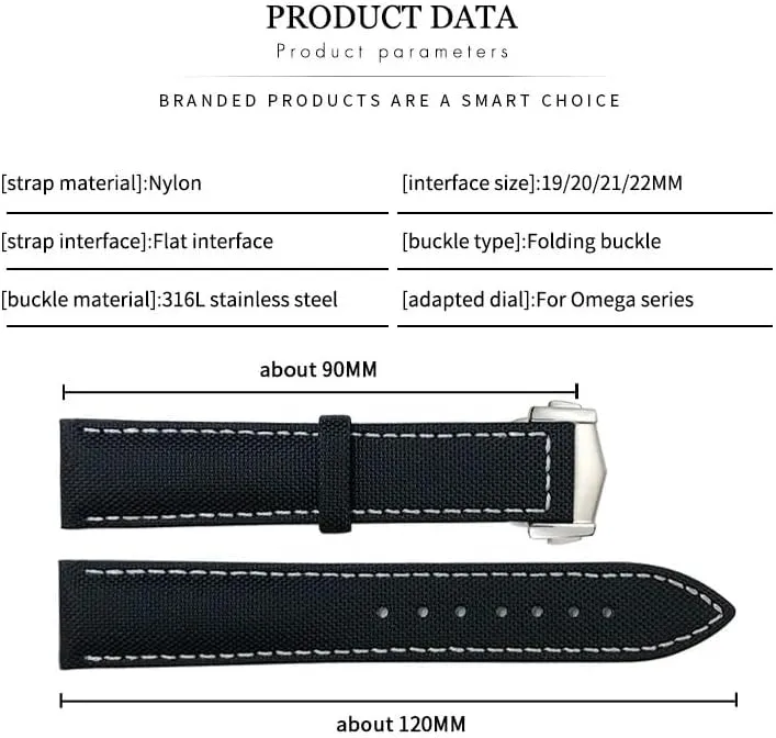 for Omega Planet Ocean Seamaster 300 Speedmaster Fabric Leather Canvas Watch venerable tanker inventory free disaster rocky Strap 19mm 20mm 21mm 22mm High Density Nylon Watchband 