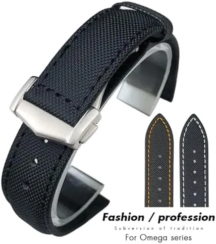 for Omega Planet Ocean Seamaster 300 Speedmaster Fabric Leather Canvas Watch venerable tanker inventory free disaster rocky Strap 19mm 20mm 21mm 22mm High Density Nylon Watchband 