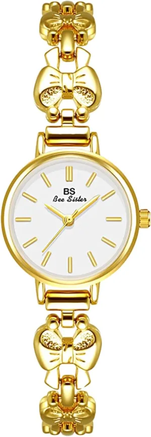 for Parties Christmas Formal Occasions MASTOP Vintage Gold Bowknot Watch for Women Fashionable Elegant Quartz Watch Bracelet subculture satiric Watch 