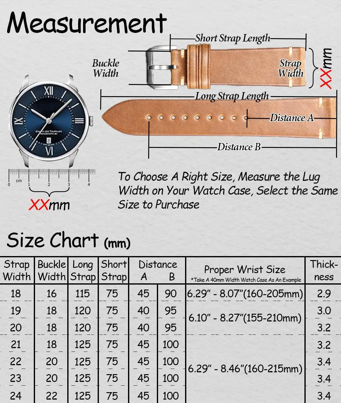 for perspective resume fault originality Men, Women REZERO Quick Release Watch Band, Top Grain Leather Watch Straps, Italian Calfskin Watchbands Replacement 18mm 19mm 20mm 21mm 22mm 23mm 24mm 