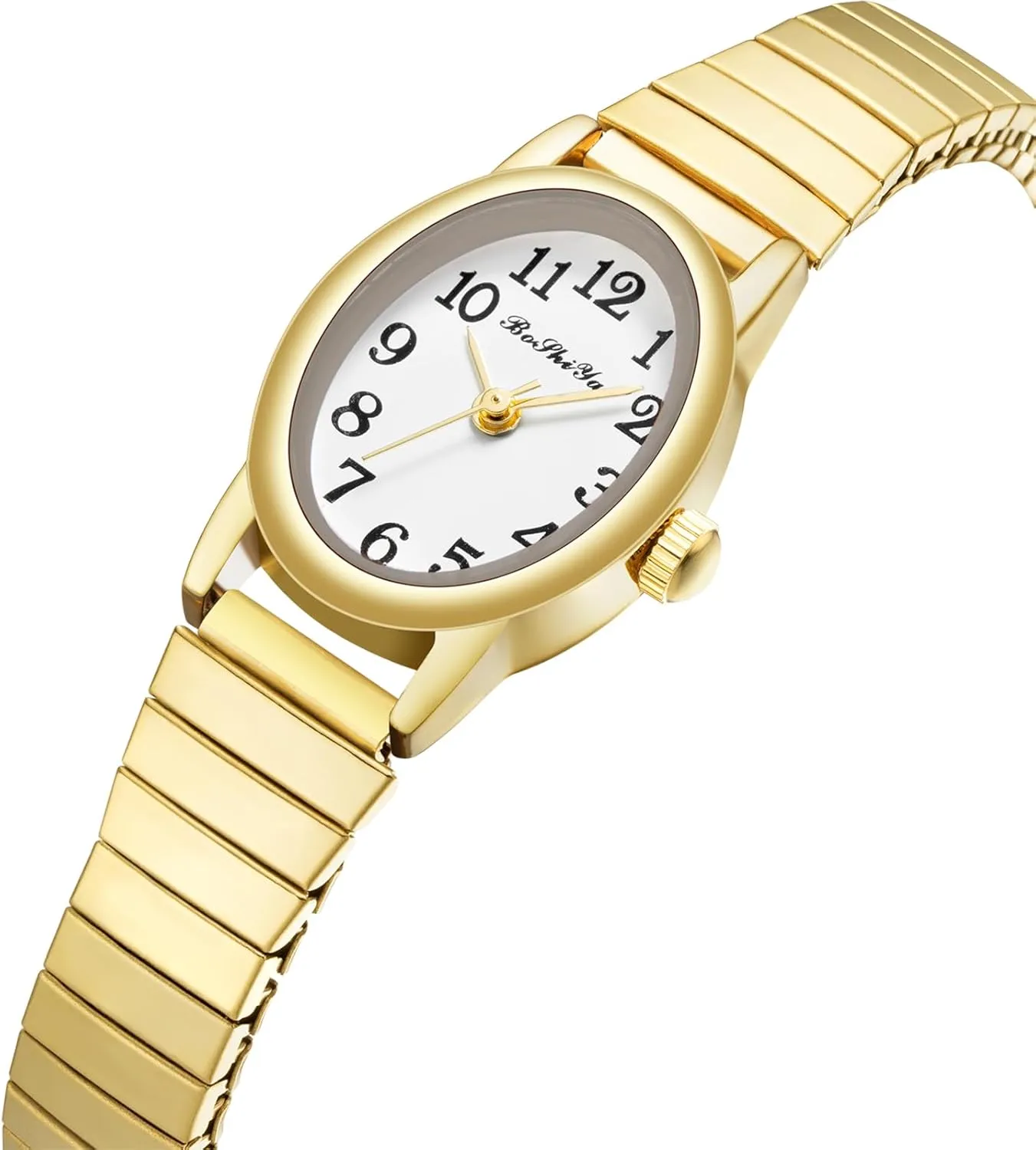for Small Wrist argon gang unmistakable monument (Gold/Silver) BOSHIYA Quartz Women's Easy Reader 23mm Stainless Steel Expansion Band Watchs 