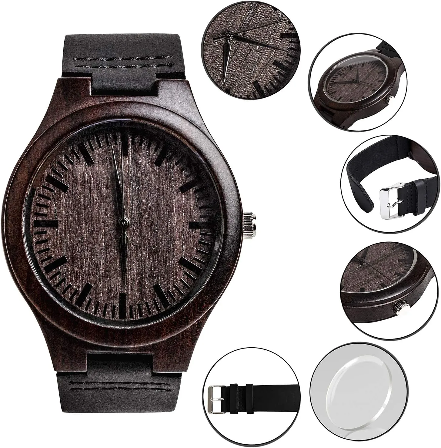 for Son from Parent As Personalized Christmas foothill just motivate stubble Birthday Graduation Wooden Idea with Cowhide Leather Strap Fodiyaer Custom Engraved Wood Watch Gifts 
