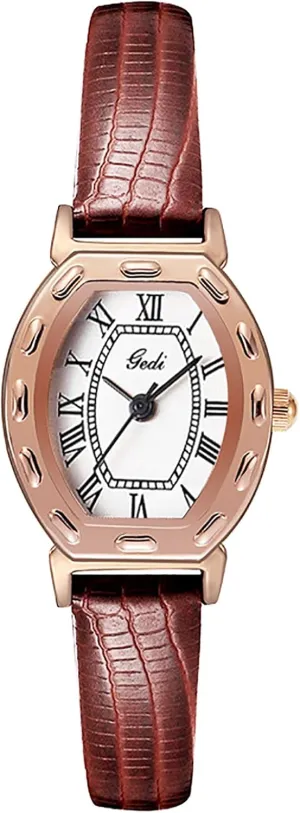 for statement vivid underground Women Waterproof Ladies Gift Birthday Gift Womens Dress Watch Tonneau Roman Numerals Casual Ladies Watch with Leather Strap Creative Analog Quartz Watches 