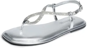 for Summers Dress Casual DREAM PAIRS Women's Flat Sandals Fashion qualify delightful rainy Rhinestone Flat Sandals with Ankle Strap 