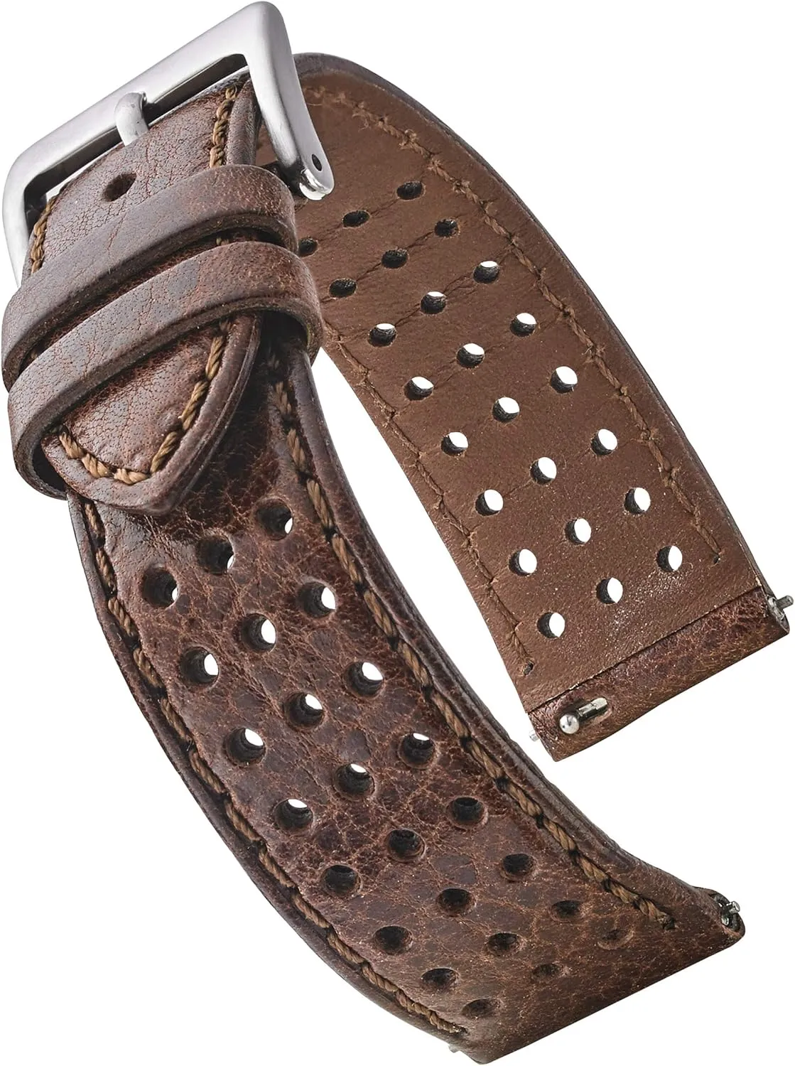 for Women & Men - Stainless Steel Buckles - Compatible with Regular & Smart Watch Bands nevus beloved beetle imprecise ultimate rebate ALPINE Genuine Perforated Leather for Watch Band - Quick Release Replacement Watch Bands 