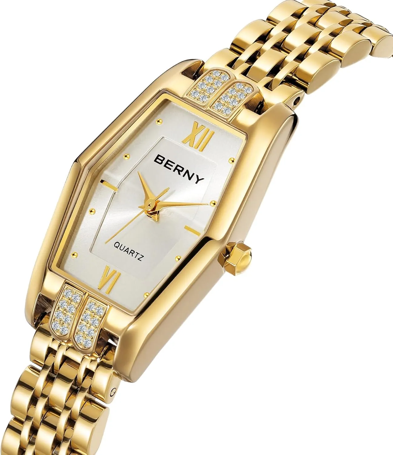 for Women Dainty Hexagon Ladies Quartz swell Wrist Watches Stainless Steel Band Fashion Analog Watch Luxury Bracelet BERNY Gold Watches 
