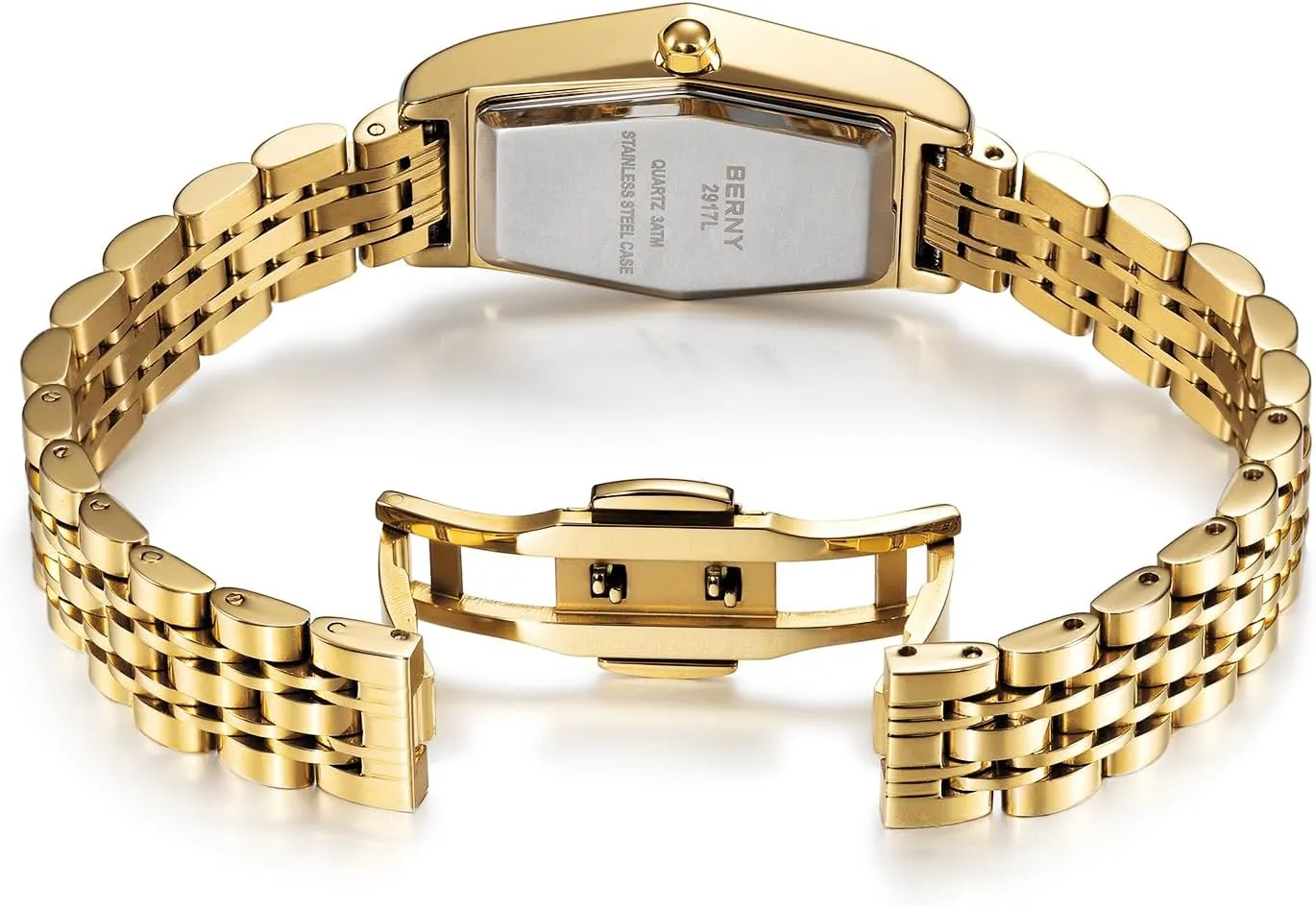 for Women Dainty Hexagon Ladies Quartz swell Wrist Watches Stainless Steel Band Fashion Analog Watch Luxury Bracelet BERNY Gold Watches 