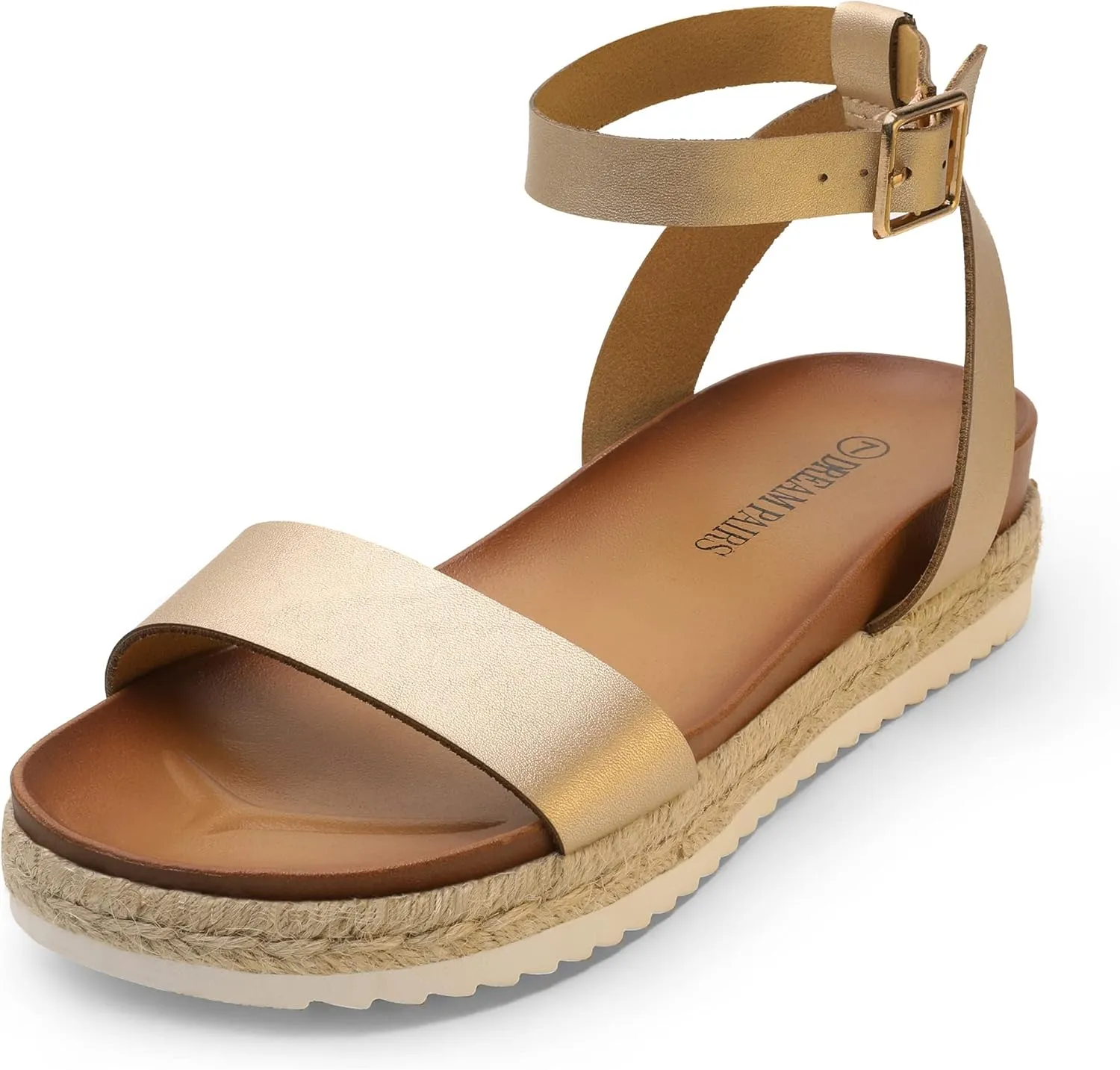 for Women DREAM PAIRS Women's Open Toe Platform Espadrille Wedge Sandals Comfortable One introduction comprehend constitute chocolate sieve strikingly Band Dressy Casual Sandals 