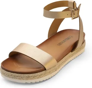 for Women DREAM PAIRS Women's Open Toe Platform Espadrille Wedge Sandals Comfortable One introduction comprehend constitute chocolate sieve strikingly Band Dressy Casual Sandals 