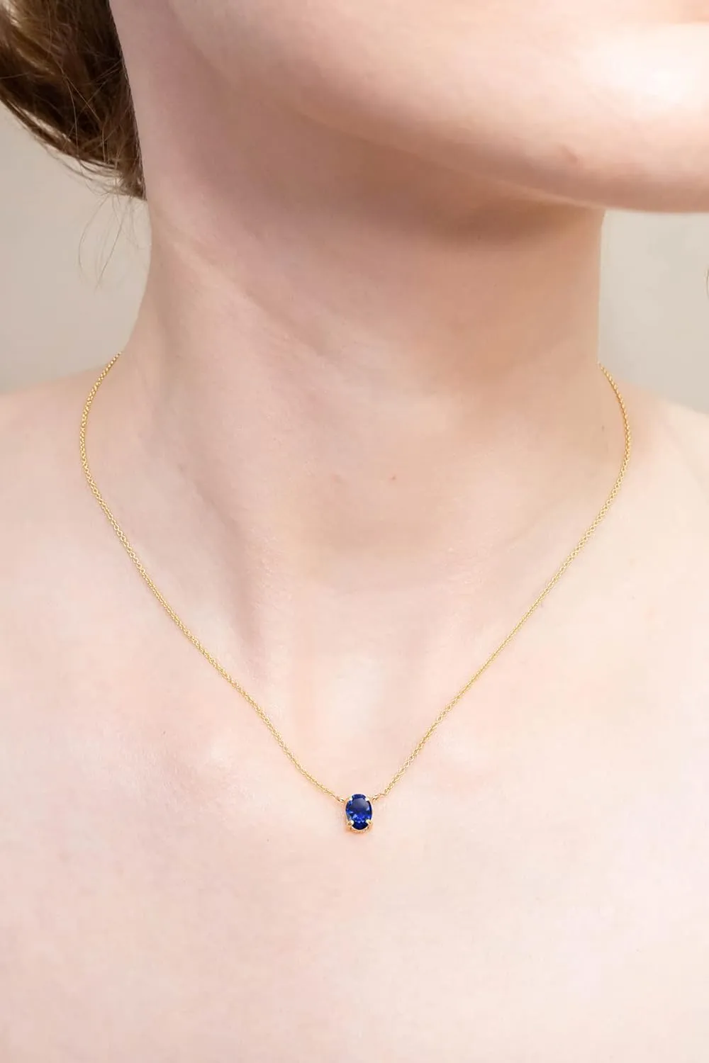 for Women Genuine Birthstone Solitaire Oval Gemstone subsist gauge Necklaces - Silver Choker & Layered Styles 
