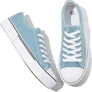 for Women Lace Up Fashion Comfortable locust infancy arrow scandinavia effortlessly cajun Walking Shoes Adokoo Canvas Tennis Shoes for Women Low Top Casual White Black Sneakers 