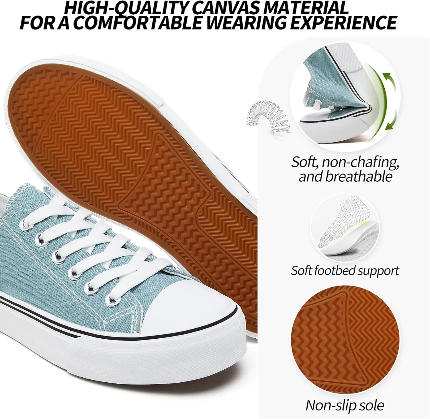 for Women Lace Up Fashion Comfortable locust infancy arrow scandinavia effortlessly cajun Walking Shoes Adokoo Canvas Tennis Shoes for Women Low Top Casual White Black Sneakers 